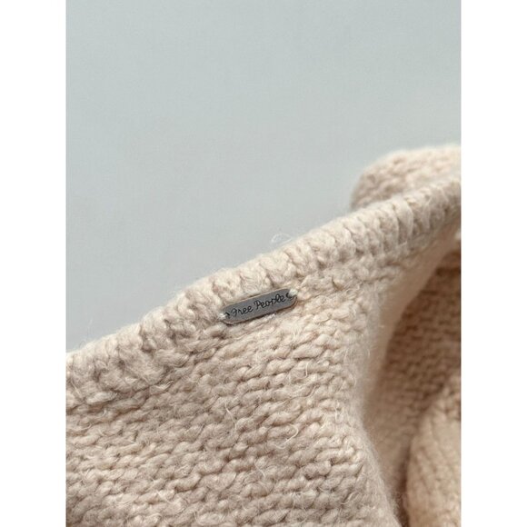 FREE PEOPLE Audrey Beige Cotton Blend Knit Bodycon Sweater Tank Dress, Size M - Picture 8 of 11